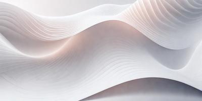The primary subject of the image is a white, curved, and flowing sheet of paper. The paper appears to be a patterned sheet, possibly resembling a wave or a sheet of paper. The setting is a white background, which provides a clean and minimalist appearance to the image. The visual style is a close-up of the paper, emphasizing its texture and pattern. The colors and mood of the image are predominantly white, giving it a clean and serene atmosphere.