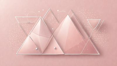 The primary subject of the image is a series of three-dimensional, pink triangles. These triangles are arranged in a visually appealing manner, creating a sense of depth and dimension. The setting is a pink background, which complements the triangles and adds to the overall aesthetic of the image. The visual style is a combination of digital art and illustration, as the triangles are depicted in a clean and precise manner. The colors and mood of the image are predominantly pink, which