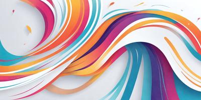 The primary subject of the image is a colorful, abstract artwork featuring a mix of blue, orange, and yellow colors. The setting is a white background, which provides a clean and minimalist appearance. The visual style is a combination of digital art and illustration, creating a vibrant and dynamic piece of art. The dominant colors and overall atmosphere of the image are energetic, lively, and full of life.