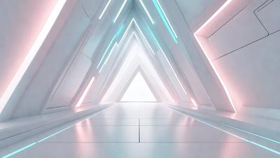 The primary subject of the image is a white room with a long hallway. The setting is a white room with a long hallway, and the visual style is a photo. The room is filled with white walls and floors, creating a clean and minimalistic atmosphere. The colors and mood of the image are predominantly white, giving it a calm and serene feel.