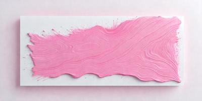 The primary subject of the image is a piece of pink paper with a pattern of pink and white paint on it. The paper appears to be a painting or a piece of artwork. The setting is a white background, which provides a clean and uncluttered environment for the artwork. The visual style of the image is a combination of painting and digital art, as the paper appears to be digitally manipulated to create the desired pattern. The colors and mood of the image are predominantly pink and white, giving