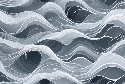 The primary subject of the image is a large, white, and curved wave. The wave is the main focus of the image, and it appears to be a digital art or illustration. The setting is a dark background, which contrasts with the white wave. The visual style gives the impression of a dynamic and powerful force of nature. The colors and mood of the image are predominantly dark, with the white wave standing out as the main focal point.
