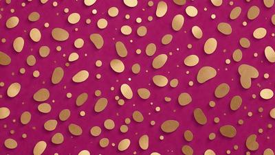 The primary subject of the image is a pattern of gold dots on a purple background. The setting is a close-up of the pattern, showcasing the gold dots and the purple surface. The visual style is a combination of digital art and illustration, creating a unique and eye-catching design. The colors and mood of the image are predominantly purple and gold, giving it a luxurious and elegant appearance.