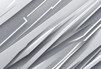 The primary subject of the image is a large, white, and gray wall with a pattern of lines and curves. The setting is a room with a gray background, and the visual style appears to be a combination of digital art and illustration. The dominant colors are white and gray, creating a clean and modern atmosphere.