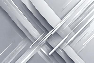 The primary subject of the image is a white and gray geometric pattern. The setting is a white background, and the visual style is a digital art or illustration. The dominant colors are white and gray, creating a clean and minimalist atmosphere.