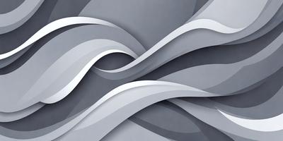 The primary subject of the image is a large, intricate, and abstract design that resembles a wave. The setting is a gray background, which provides a neutral and clean environment for the artwork. The visual style is a combination of digital art and illustration, creating a unique and captivating piece. The dominant colors are gray and white, which contribute to the overall mood of the image, giving it a calm and serene atmosphere.