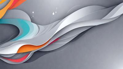 The primary subject of the image is a large, colorful, and abstract design. The setting is a gray background, which contrasts with the vibrant colors of the design. The visual style is a combination of digital art and illustration, creating a unique and eye-catching pattern. The dominant colors are orange, red, and blue, which contribute to a lively and energetic atmosphere.