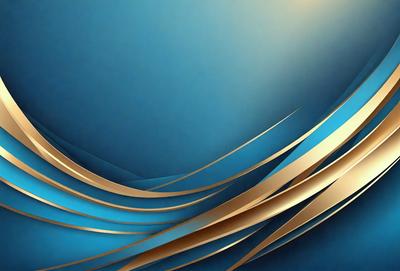 The primary subject of the image is a blue background with gold swirls. The setting is a blue wall, and the visual style is a digital art or illustration. The dominant colors are blue and gold, creating a calm and soothing atmosphere.