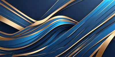 The primary subject of the image is a blue and gold swirl pattern. The setting is a blue background, and the visual style appears to be a digital art or illustration. The dominant colors are blue and gold, creating a sense of movement and elegance.