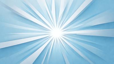 The primary subject of the image is a bright, white light source, which appears to be a sun or a light bulb. The light source is surrounded by a blue background, creating a visually striking contrast. The visual style of the image is a combination of digital art and illustration, with the light source being the main focus of the composition. The colors and mood of the image are predominantly blue and bright, giving the impression of a sunny day or a well-lit space.
