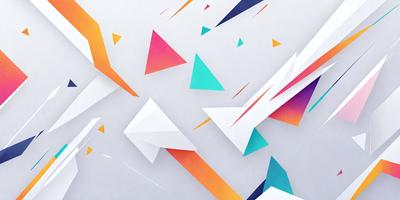 The primary subject of the image is a colorful, abstract design featuring a mix of colors and geometric shapes. The setting is a white background, which provides a clean and minimalist appearance. The visual style is a combination of digital art and illustration, creating a vibrant and dynamic scene. The dominant colors in the image are a mix of pink, blue, yellow, and orange, which contribute to a lively and energetic atmosphere.