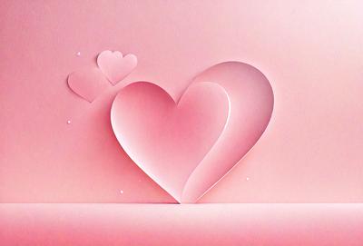 The primary subject of the image is a heart-shaped cutout, which is pink in color. The heart is placed on a pink background, creating a visually appealing and romantic scene. The visual style of the image is a combination of digital art and illustration, as it features a well-crafted and detailed heart shape. The colors and mood of the image are predominantly pink, which is often associated with love and affection.