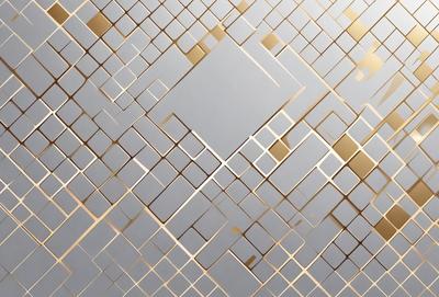 The primary subject of the image is a patterned wallpaper with a gold and black color scheme. The setting is a room with a gray background, which contrasts with the gold and black patterned wallpaper. The visual style is a combination of digital art and illustration, creating a unique and eye-catching design. The colors and mood of the image are warm and sophisticated, with the gold and black tones evoking a sense of luxury and elegance.