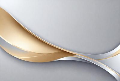 The primary subject of the image is a gold and white design, which appears to be a pattern or a decorative element. The setting is a gray background, which provides a clean and neutral backdrop for the design. The visual style of the image is a combination of digital art and illustration, as it features a well-defined and detailed pattern. The colors and mood of the image are predominantly gold and white, giving it a warm and elegant appearance.