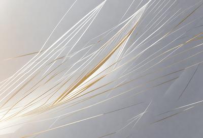 The primary subject of the image is a close-up of a piece of gold-colored string or yarn. The setting is a white background, which provides a clean and minimalist appearance. The visual style is a close-up of the string, showcasing its texture and color. The colors and mood of the image are predominantly gold and neutral, creating a sense of warmth and simplicity.