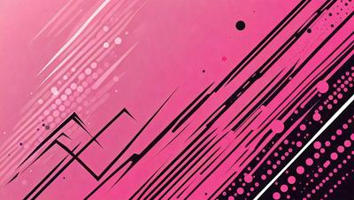 The primary subject of the image is a pink and black abstract design. The setting is a pink background, and the visual style appears to be a combination of digital art and illustration. The dominant colors are pink and black, creating a bold and vibrant atmosphere.