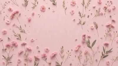 The primary subject of the image is a close-up of a pink flower. The setting is a pink wall, which serves as the background. The visual style is a combination of a photo and a drawing, creating a unique and artistic representation of the flower. The dominant colors are pink and white, giving the image a soft and delicate atmosphere.