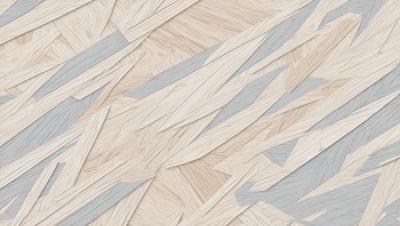 The primary subject of the image is a wooden floor with a unique and intricate design. The setting is a room with a wooden floor, and the visual style appears to be a combination of a photo and digital art. The colors and mood of the image are predominantly neutral, with a focus on the wooden floor and its intricate pattern.
