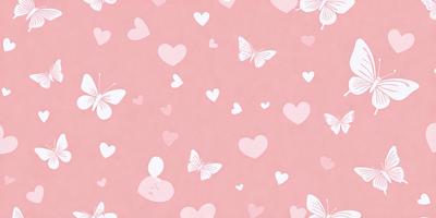 The primary subject of the image is a pink background with a pattern of hearts. The hearts are scattered across the background, creating a visually appealing and heartwarming scene. The setting appears to be a pink wall or a similar surface, which complements the hearts' design. The visual style of the image is a combination of digital art and illustration, as the hearts are carefully arranged and the overall composition is well-executed. The colors and mood of the image are predominantly pink, which evokes
