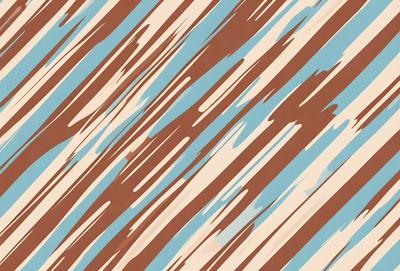 The primary subject of the image is a colorful, abstract pattern featuring a combination of red, brown, blue, and white colors. The setting is a wall, and the visual style appears to be a digital art or illustration. The dominant colors and overall atmosphere of the image are vibrant and lively, creating a visually engaging and dynamic pattern.