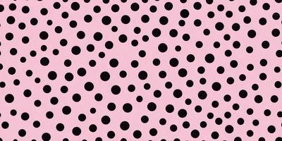 The primary subject of the image is a pattern of black and white polka dots on a pink background. The setting is a close-up of the polka dots, showcasing the intricate design. The visual style is a combination of a photo and digital art, as the polka dots are created using a computer-generated pattern. The colors and mood of the image are predominantly pink and white, giving it a playful and cheerful atmosphere.