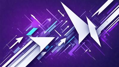 The primary subject of the image is a series of white triangles, which are arranged in a visually appealing manner. The setting is a purple background, which adds a vibrant and colorful touch to the scene. The visual style of the image is a combination of digital art and illustration, creating a unique and eye-catching design. The colors and mood of the image are predominantly purple and white, giving it a calm and serene atmosphere.