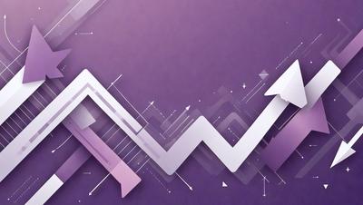 The primary subject of the image is a purple background with a white arrow pointing upwards. The arrow is the main focus of the image, and it is depicted in a digital art style. The setting is a purple background, and the visual style is a combination of digital art and illustration. The colors and mood of the image are predominantly purple and calm, creating a sense of growth and progress.