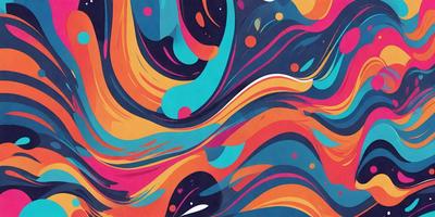 The primary subject of the image is a colorful, abstract design featuring a mix of blue, orange, and pink hues. The setting is a blue and orange background, which complements the vibrant colors of the design. The visual style is a combination of digital art and illustration, creating a unique and eye-catching pattern. The overall atmosphere is lively and energetic, with the colors and design elements working together to create a captivating and dynamic image.
