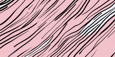 The primary subject of the image is a zebra pattern, which is a black and white striped design. The setting is a pink background, which contrasts with the black and white zebra pattern. The visual style of the image is a combination of a photo and a digital art, illustration, or drawing. The dominant colors are black, white, and pink, creating a bold and striking visual effect.