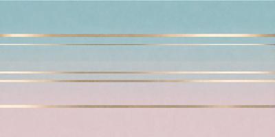 The primary subject of the image is a long, thin, and shiny gold line that is stretched across the entire image. The setting is a blue and pink background, creating a contrasting and visually appealing scene. The visual style is a combination of digital art and illustration, as the gold line appears to be a digital creation, while the blue and pink backgrounds suggest a hand-drawn or painted illustration. The colors and mood of the image are predominantly pink and blue, creating a warm