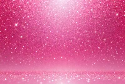 The primary subject of the image is a pink background with a lot of glittering, sparkling, and shining lights. The setting appears to be a pink room with a pink wall, creating a warm and inviting atmosphere. The visual style of the image is a combination of a photo and digital art, as it captures the glittering lights and the pink background. The colors and mood of the image are predominantly pink, with the glittering lights adding a sense of excitement and energy to