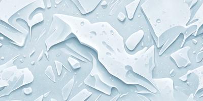 The primary subject of the image is a white, frosty surface with a blue background. The visual style appears to be a combination of digital art and illustration, creating a unique and intricate design. The colors and mood of the image are predominantly white and blue, giving it a cool and serene atmosphere.