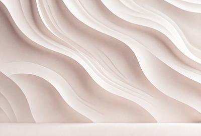 The image features a white wall with a pattern of waves or swirls. The wall appears to be made of a material that resembles a marble or stone texture. The overall atmosphere of the image is clean and minimalistic, with the primary focus being on the intricate pattern of the wall.