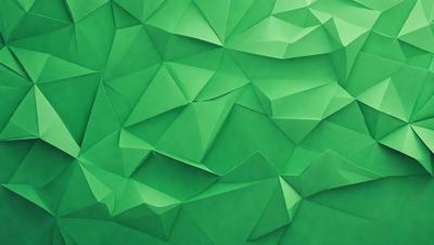 The primary subject of the image is a green wall with a pattern of triangles. The setting is a room with a green background. The visual style is a combination of digital art and illustration. The dominant colors are green and white, creating a calm and soothing atmosphere.