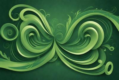 The primary subject of the image is a green butterfly. The setting is a green background, which creates a vibrant and lively atmosphere. The visual style is a digital art or illustration, showcasing the intricate details of the butterfly. The colors and mood are predominantly green, giving the image a fresh and natural feel.