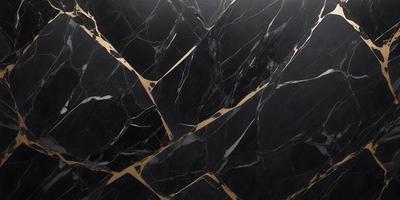 The primary subject of the image is a black and gold marble tile. The setting is a black and gold marble wall, which serves as the background. The visual style is a close-up of the marble tile, showcasing its intricate patterns and textures. The colors and mood of the image are predominantly black and gold, giving it a luxurious and elegant appearance.