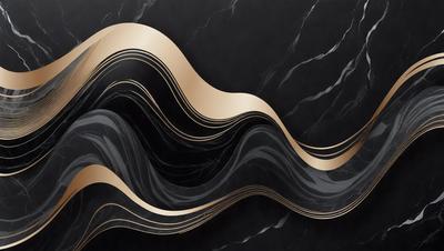 The primary subject of the image is a gold and black patterned design, which appears to be a piece of art or a decorative element. The setting is a black background, which contrasts with the gold and black design. The visual style of the image is a combination of digital art and illustration, creating a unique and eye-catching pattern. The colors and mood of the image are predominantly black and gold, giving it a sophisticated and elegant appearance.