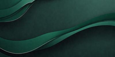 The primary subject of the image is a green, curved surface that resembles a wave or a piece of fabric. The setting is a dark background, which contrasts with the green surface. The visual style appears to be a digital art or illustration, as the green surface is smooth and well-defined. The colors and mood of the image are predominantly green, creating a calm and soothing atmosphere.