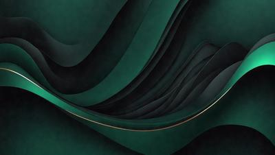 The primary subject of the image is a green and black patterned surface. The setting is a dark room, and the visual style appears to be a combination of digital art and illustration. The dominant colors are green and black, creating a moody and intriguing atmosphere.