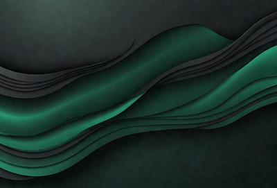 The primary subject of the image is a green wave or water-like pattern. The setting is a dark background, which contrasts with the green wave. The visual style appears to be a digital art or illustration, as the wave is depicted in a detailed and intricate manner. The dominant colors are green, and the overall atmosphere is calm and serene.