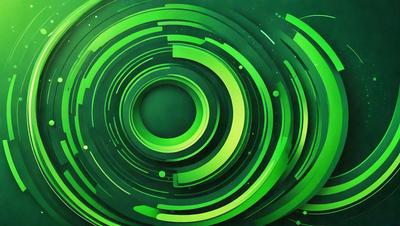 The primary subject of the image is a green and white circular design, which appears to be a digital art or illustration. The setting is a green background, and the visual style is a combination of digital art and illustration. The colors and mood of the image are predominantly green and white, creating a calm and soothing atmosphere.