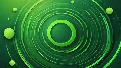 The primary subject of the image is a green circle with a green background. The visual style appears to be a digital art or illustration, as the circle is described as a "digital art circle" and a "digital art green circle." The colors and mood of the image are predominantly green, creating a calm and soothing atmosphere.