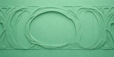 The primary subject of the image is a green paper with a design on it. The paper is placed on a green background, giving the scene a vibrant and lively atmosphere. The visual style of the image is a combination of digital art and illustration, as the paper design appears to be a cutout or a stencil. The colors and mood of the image are predominantly green, with the paper and background both being green, creating a sense of harmony and balance.
