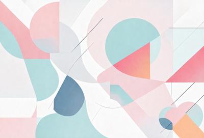 The primary subject of the image is a colorful abstract artwork featuring a mix of blue, pink, and white colors. The setting is a white background, which provides a clean and minimalist appearance. The visual style is a combination of digital art and illustration, creating a unique and eye-catching design. The overall atmosphere is vibrant and lively, with the artwork's bold colors and intricate patterns capturing the viewer's attention.