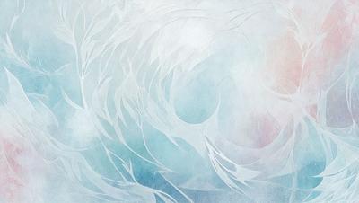 The primary subject of the image is a large, swirling wave with a blue and white color scheme. The wave is the main focus of the image, and it appears to be a digital art or illustration. The setting is a water surface, and the visual style gives the impression of a painting or a watercolor. The dominant colors are blue and white, creating a serene and calming atmosphere.
