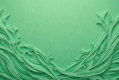 The primary subject of the image is a green background with a wave-like pattern. The setting is a green surface, possibly a wall or a piece of paper. The visual style is a combination of digital art and illustration, creating a unique and artistic representation of the wave pattern. The colors are predominantly green, giving the image a calm and soothing atmosphere.