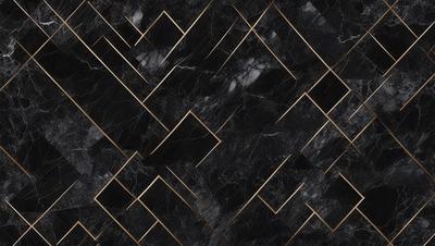 The primary subject of the image is a black and gold marble pattern. The setting is a black and gold marble wall, which serves as the background. The visual style is a close-up of the marble pattern, showcasing the intricate details of the design. The colors and mood of the image are predominantly black and gold, giving it a luxurious and elegant appearance.