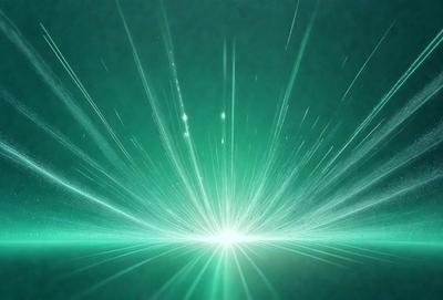 The primary subject of the image is a bright green light, which appears to be a light source or a lightning bolt. The setting is a dark background, which contrasts with the bright green light. The visual style of the image is a digital art or illustration, as it is a bright and colorful light source. The colors and mood of the image are vibrant and energetic, with the green light creating a lively atmosphere.
