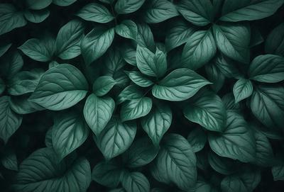 The primary subject of the image is a large green leafy plant with many leaves. The plant is surrounded by a lush green background, creating a vibrant and natural atmosphere. The visual style of the image is a close-up of the plant, showcasing its intricate details. The dominant colors in the image are green, which is prevalent in the plant's leaves, and the lush green background that complements the plant's vibrancy.