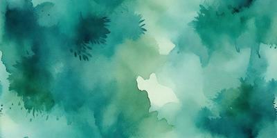 The primary subject of the image is a cat, which is depicted in a watercolor style. The cat is surrounded by a lush green forest, creating a serene and natural atmosphere. The setting includes trees and foliage, which adds to the overall visual appeal of the scene. The colors in the image are predominantly green, which contributes to the calming and peaceful mood of the artwork.